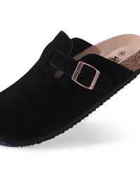 Suede Platform Cork Insole Slippers
