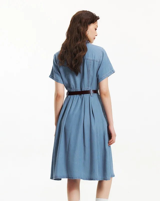 Casual And Stylish Fitted Button Denim Dress