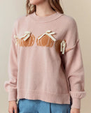 Pumpkin Bow Knit Pullover