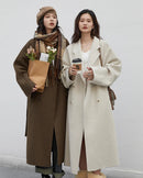 Long Double-Faced Wool Blend Coat