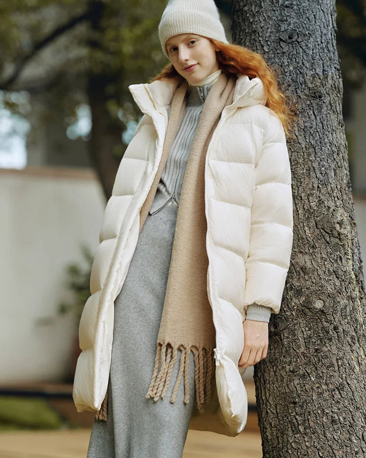 Women's Long Hooded Down Jacket
