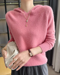 Cashmere Hooded Loose-Fit Knit Pullover