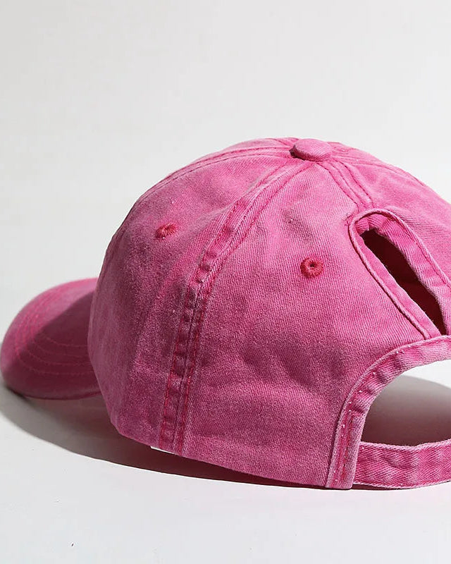 Washed Ponytail Baseball Cap