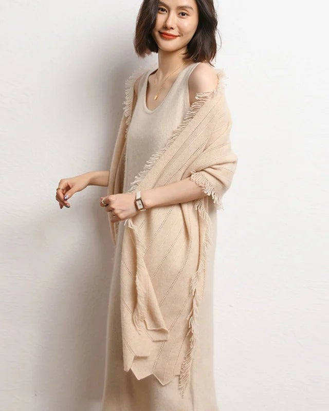 Cashmere Blend Knitted Scarf