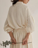 Retro Lantern Sleeve Casual Ol Shirt