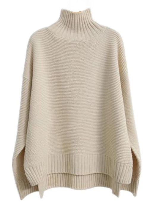 Thick Cashmere Mock Neck Sweater