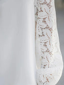 Floral Lace V-Neck Long Sleeve Blouse