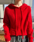 Stylish Wool Knitted Hooded Sweatshirt