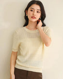 Pure Cotton Short-Sleeve Knit Top