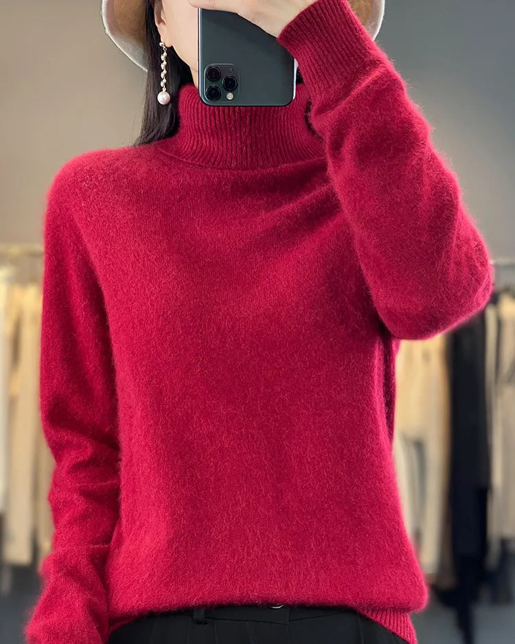 Mink Cashmere Turtleneck Sweater