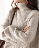 Slouchy Turtleneck Wool Sweater