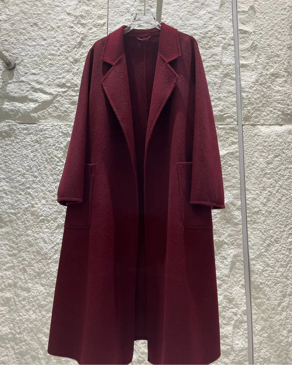 Belted Wool-Blend Wrap Coat