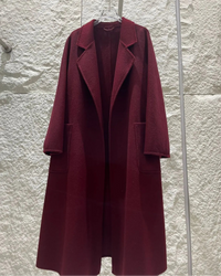 Belted Wool-Blend Wrap Coat