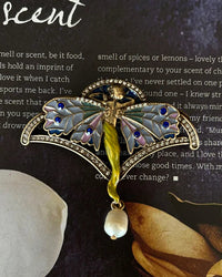 Vintage Butterfly-Fairy Tassel Brooch