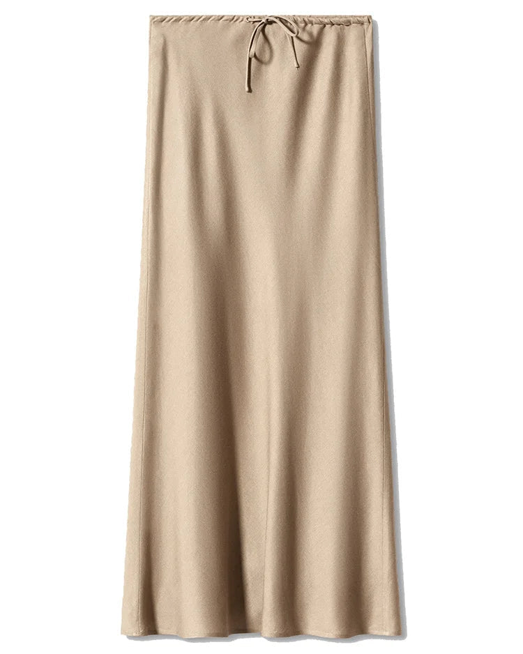 Satin A-Line Maxi Skirt