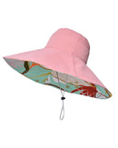 100% Cotton Floral Double-Sided Wide-Brim Bucket Hat