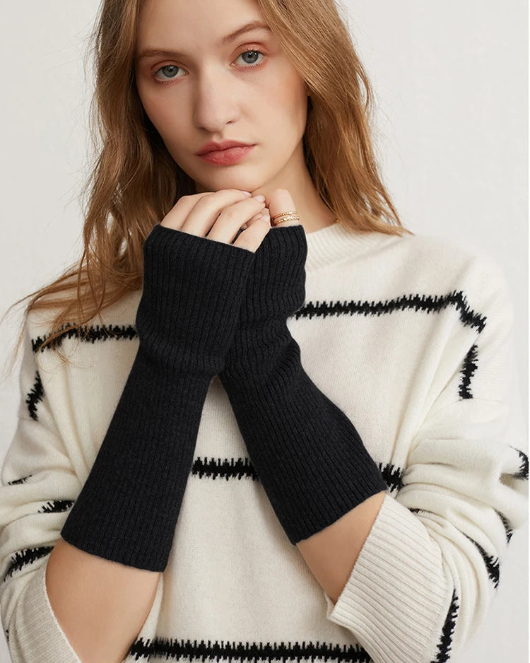Fine-Knit Cashmere Arm Warmers