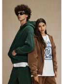 Retro Zipped Loose Hoodie