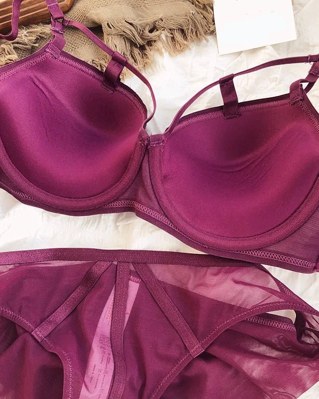 Classic Bandage Lace Cutout Push-Up Bra Set