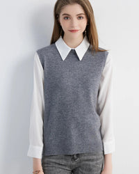 Merino Wool Sleeveless Knit Vest