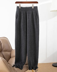 Merino Wool Cuffed Knit Pants