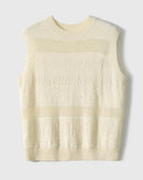 Sleeveless Crewneck Wool Knit Top