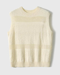 Sleeveless Crewneck Wool Knit Top
