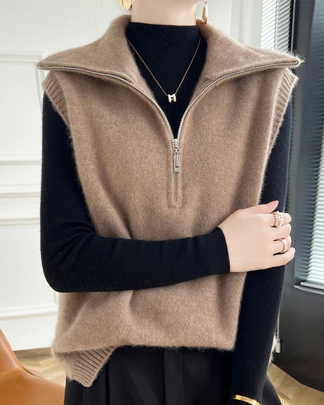 Half-Zip Merino Wool Vest