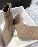 Stylish Pointed-Toe Side Zipper Sock Boots