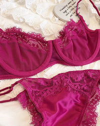 Lace Breathable Silk Comfortable Bra Set