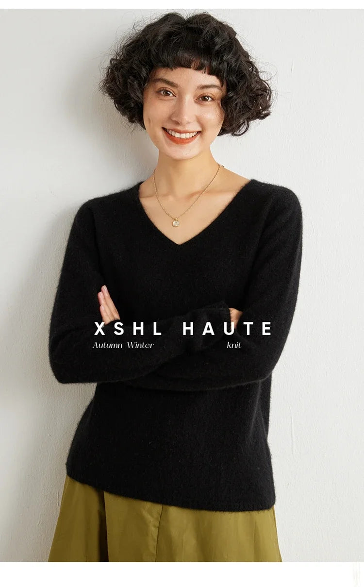 V-Neck Cashmere Basic Jumper