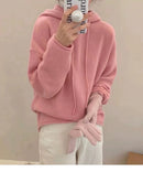 Solid Cashmere Knitted Hoodie