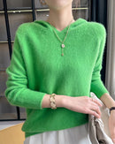 Cashmere Hooded Loose-Fit Knit Pullover