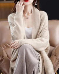 Soft And Thick Wool Cardigan Shawl