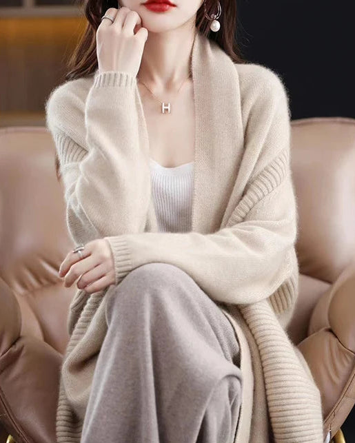 Soft And Thick Wool Cardigan Shawl