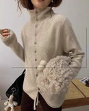 Soft Cashmere Buttoned Knit Cardigan
