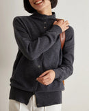 Cashmere & Wool Turtleneck Long-Sleeved Cardigan
