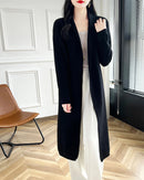 Loose-Fitting Long Wool Cardigan Sweater