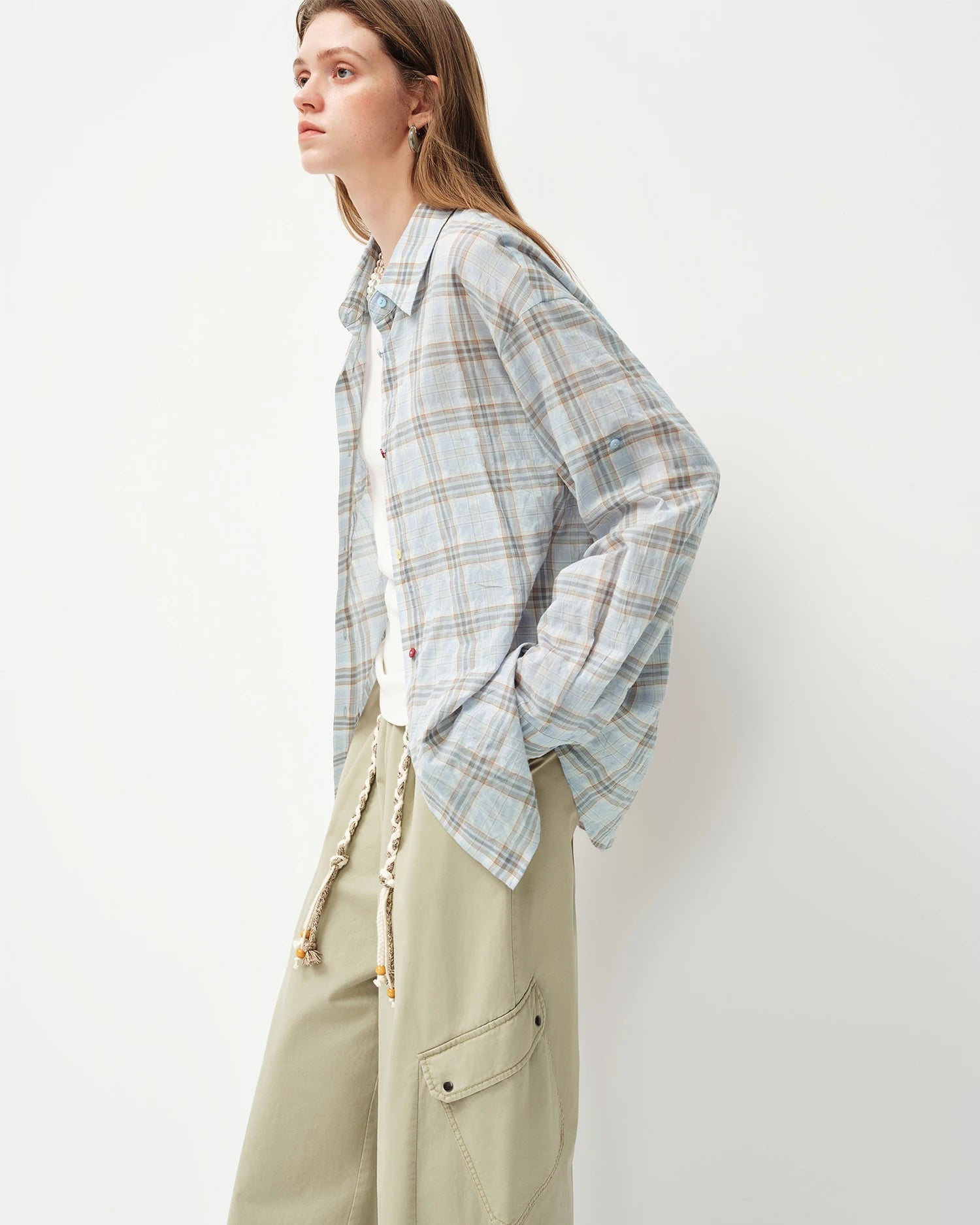 Casual Retro Plaid Shirt Jacket
