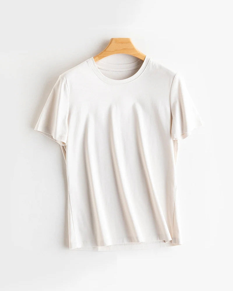 Women's Solid-Color Crew-Neck T-Shirt