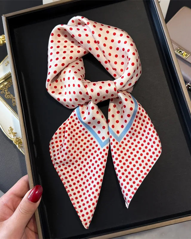 Floral Print Satin Square Scarf