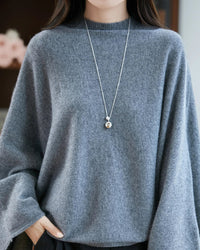 Relaxed Wool Mock Neck Sweater