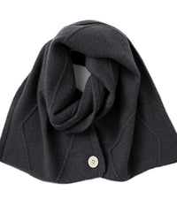 Merino Wool Jacquard Twist Button Neck Scarf