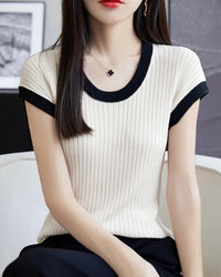 Round Neck Slim Fit Sleeveless Knit Top