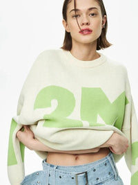 Oversized O-neck Knitted Pullover