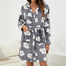 Flannel Hooded Pajamas Robe