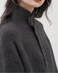 Cashmere Turtleneck Loose Knit Maxi Dress