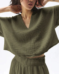 Cotton Oversized V-Neck Tee