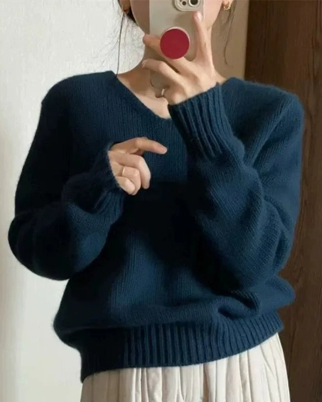 Women's Knit V-Neck Sweater