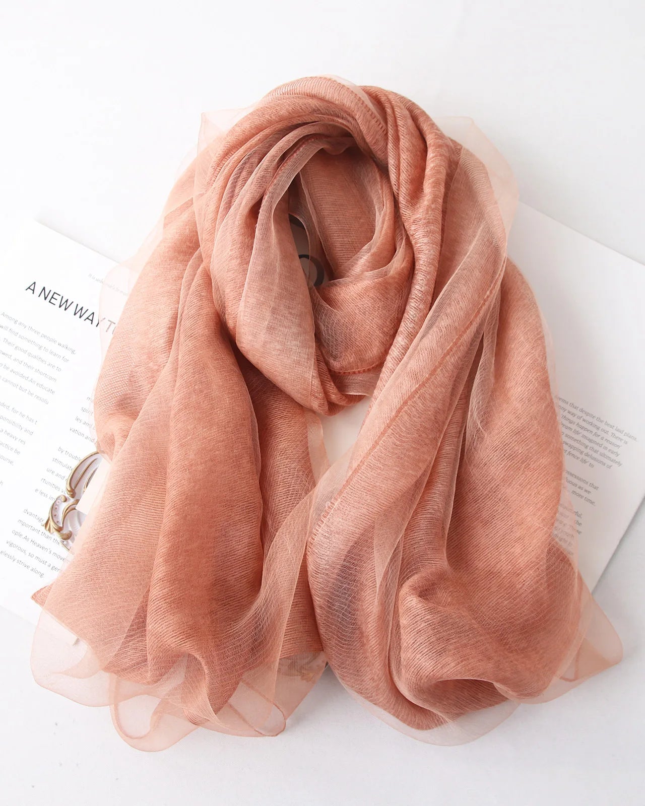 Lightweight Silk Wool Knit Shawl